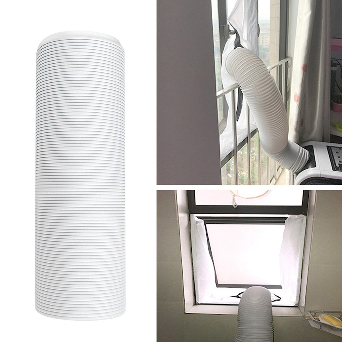 2m PP Air Conditioning Exhaust Pipe Stretchable Heat Exhaust Pipe Clockwise Thread Thickened Steel Corrugated Pipe