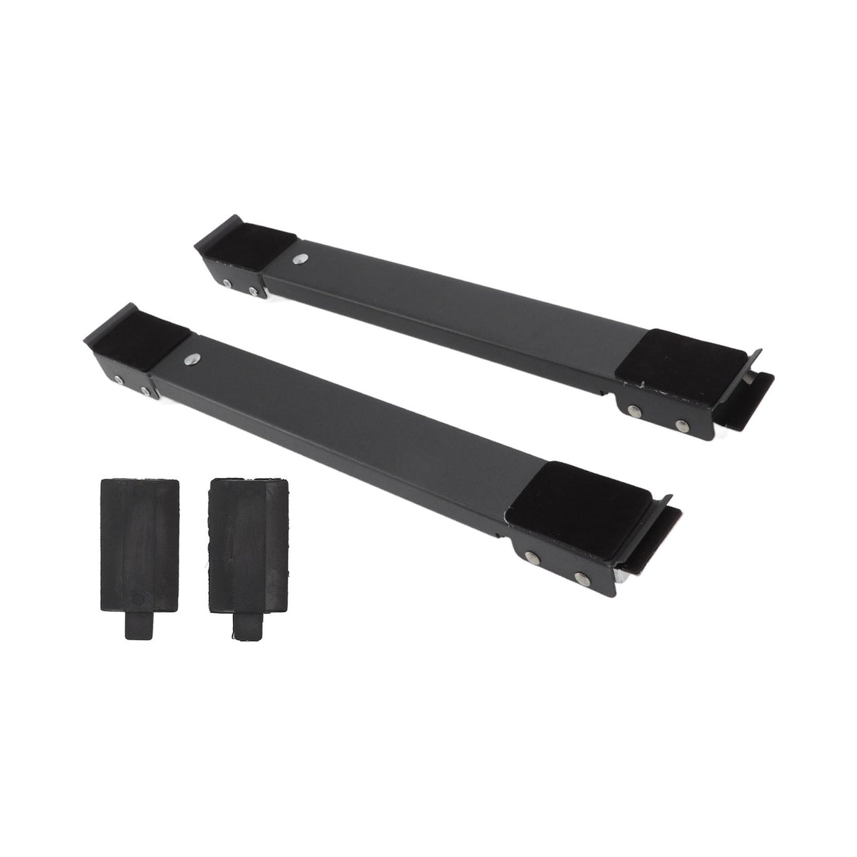 2pcs Furniture Appliance Roller Steel 300kg Load Bearing Stretchable Machine Moving Base for Dishwasher Black