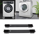 2pcs Furniture Appliance Roller Steel 300kg Load Bearing Stretchable Machine Moving Base for Dishwasher Black