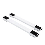 Universal Appliances Pulley Bracket 300KG Load Bearing Retractable Moving Rollers Base with Pry Bar for Washing Machine White - Top-Down View