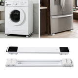 Universal Appliances Pulley Bracket 300KG Load Bearing Retractable Moving Rollers Base with Pry Bar for Washing Machine White