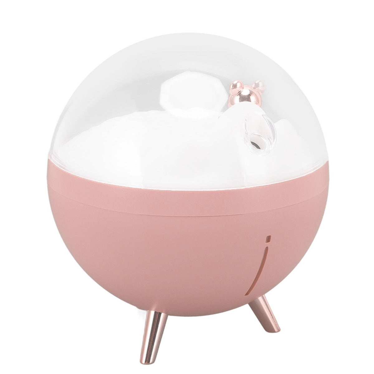 260ml Air Humidifier Space Bear Designed ABS with Night Light USB Charging Mini Mist Diffusor for Home Children Pink