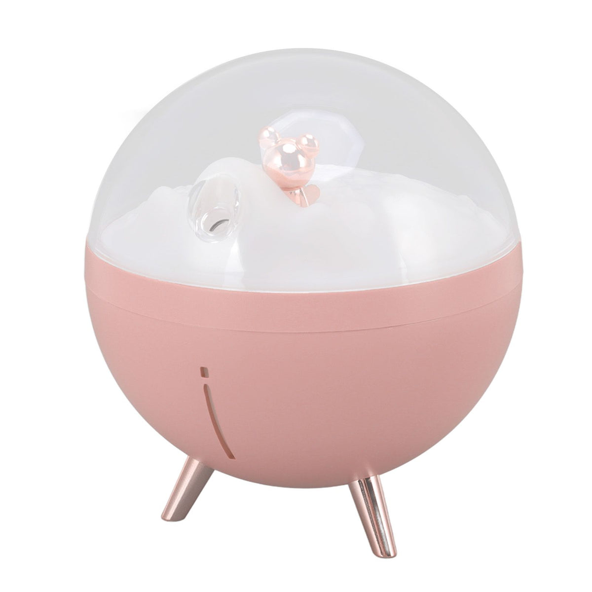 260ml Air Humidifier Space Bear Designed ABS with Night Light USB Charging Mini Mist Diffusor for Home Children Pink