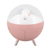 260ml Air Humidifier Space Bear Designed ABS with Night Light USB Charging Mini Mist Diffusor for Home Children Pink
