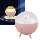 260ml Air Humidifier Space Bear Designed ABS with Night Light USB Charging Mini Mist Diffusor for Home Children Pink - Extra Image