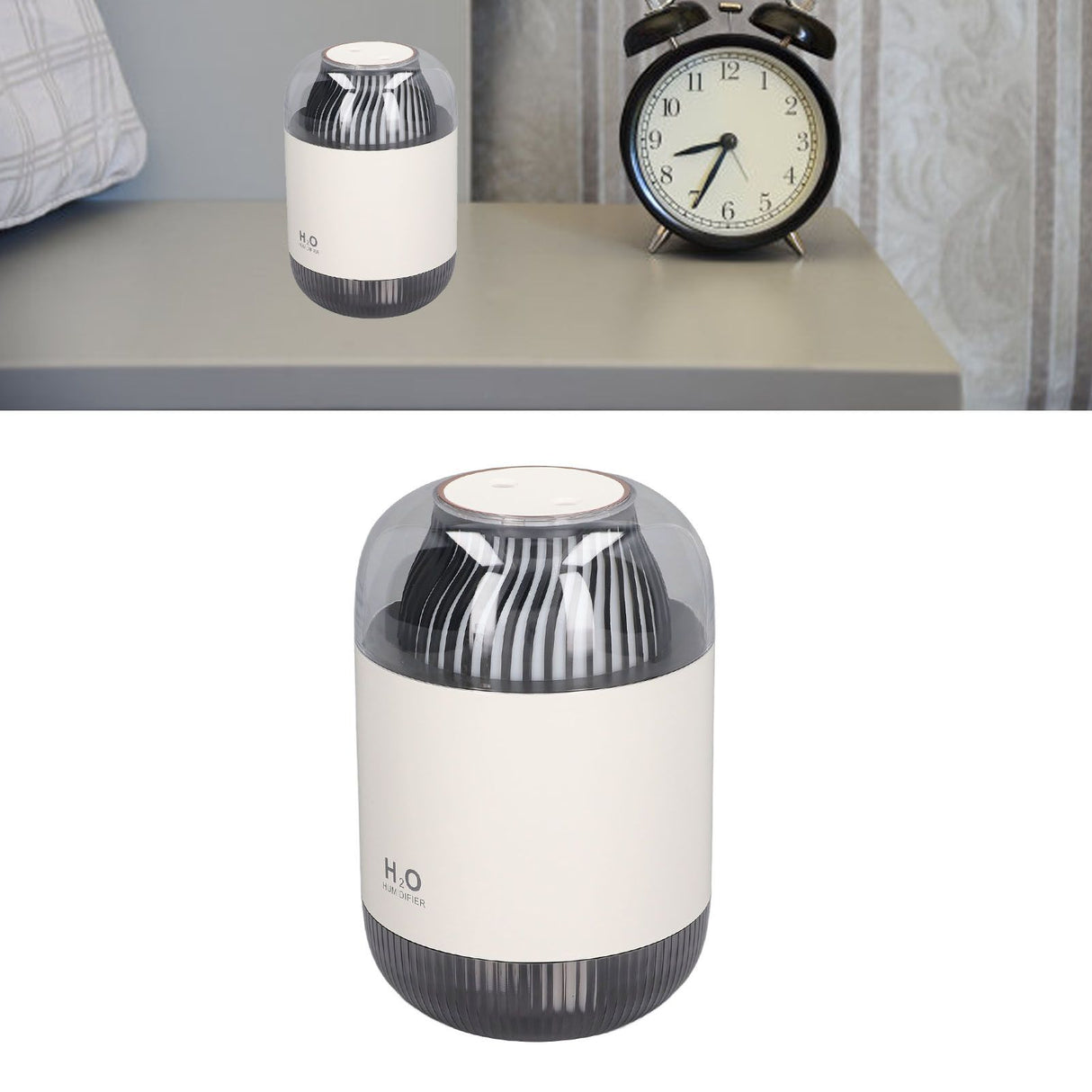 1000ml Air Humidifier Double Spray with Night Light USB Charging Mist Vaporizer for Home White