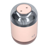 1000ml Air Humidifier Double Spray with Night Light USB Charging Mist Vaporizer for Home Pink - Side View