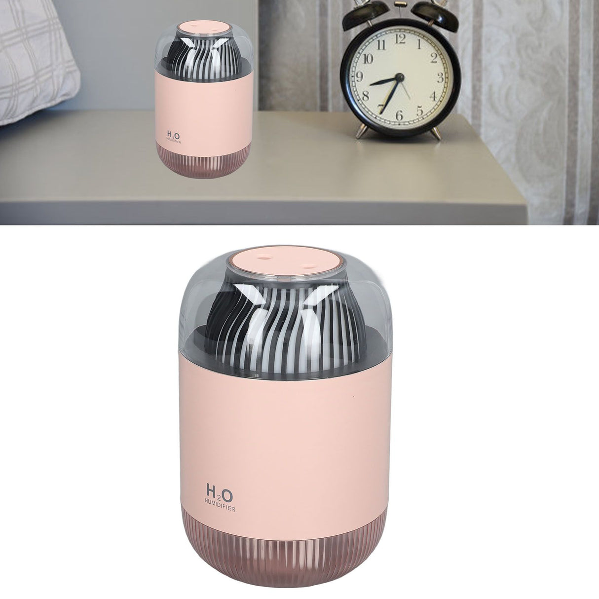 1000ml Air Humidifier Double Spray with Night Light USB Charging Mist Vaporizer for Home Pink