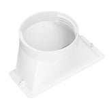 Portable AC Hose Coupler Universal Clockwise Counterclockwise Thread 5in Diameter Rectangular Interface 130mm Hose Adapter - Rear View