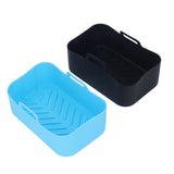 2pcs Fryer Silicone Pot Non Stick Reusable Liner Basket Replacement for Ninja DZ201 Foodi 8QT Blue and Black