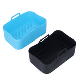 2pcs Fryer Silicone Pot Non Stick Reusable Liner Basket Replacement for Ninja DZ201 Foodi 8QT Blue and Black