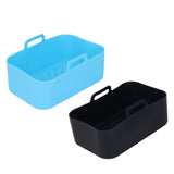 2pcs Fryer Silicone Pot Non Stick Reusable Liner Basket Replacement for Ninja DZ201 Foodi 8QT Blue and Black