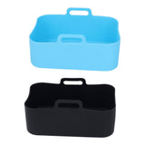 2pcs Fryer Silicone Pot Non Stick Reusable Liner Basket Replacement for Ninja DZ201 Foodi 8QT Blue and Black - Extra Image