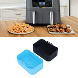 2pcs Fryer Silicone Pot Non Stick Reusable Liner Basket Replacement for Ninja DZ201 Foodi 8QT Blue and Black