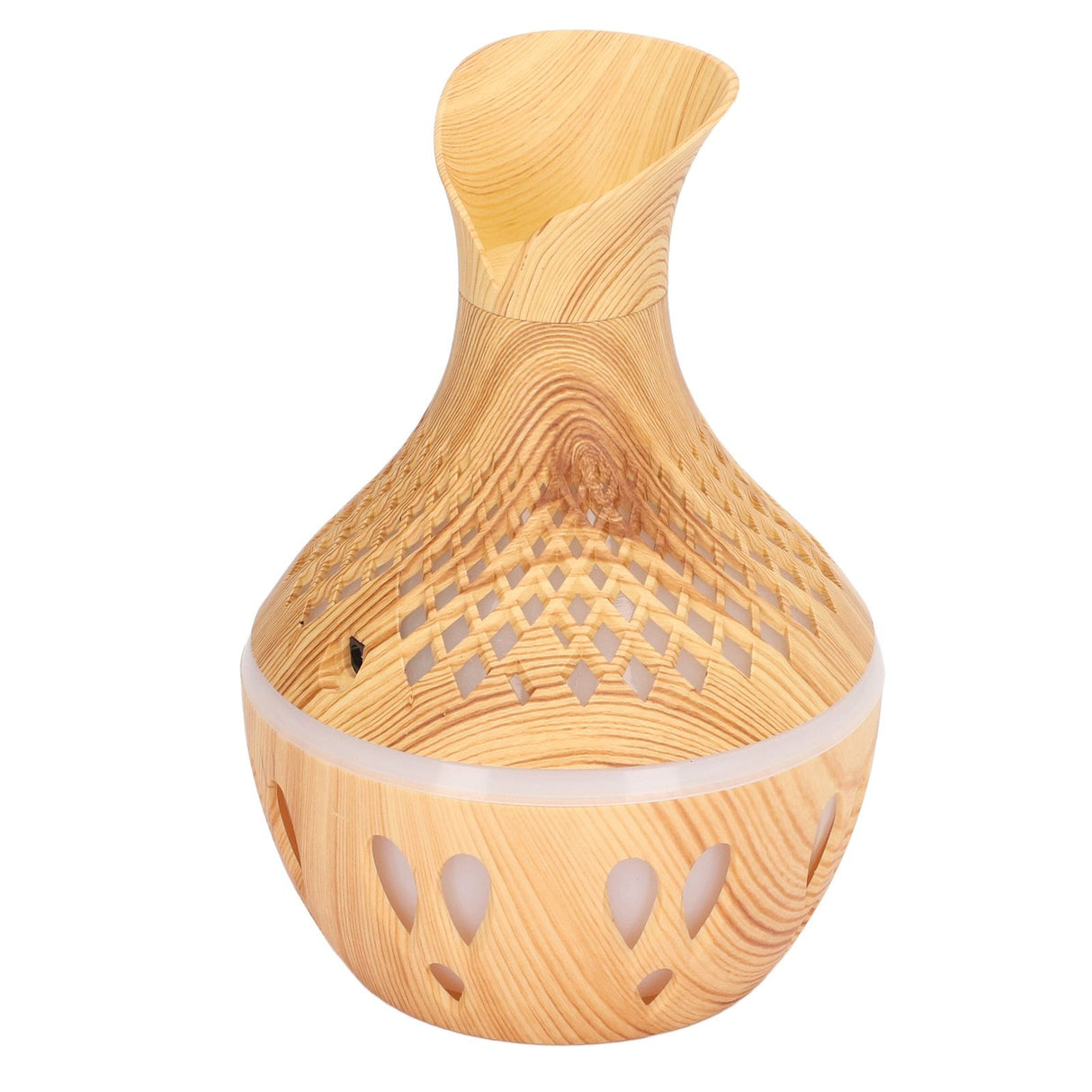 Aromatherapy Humidifier 300ml Wood Grain Design USB Powered Desktop Humidifier with LED Color Light for Home
