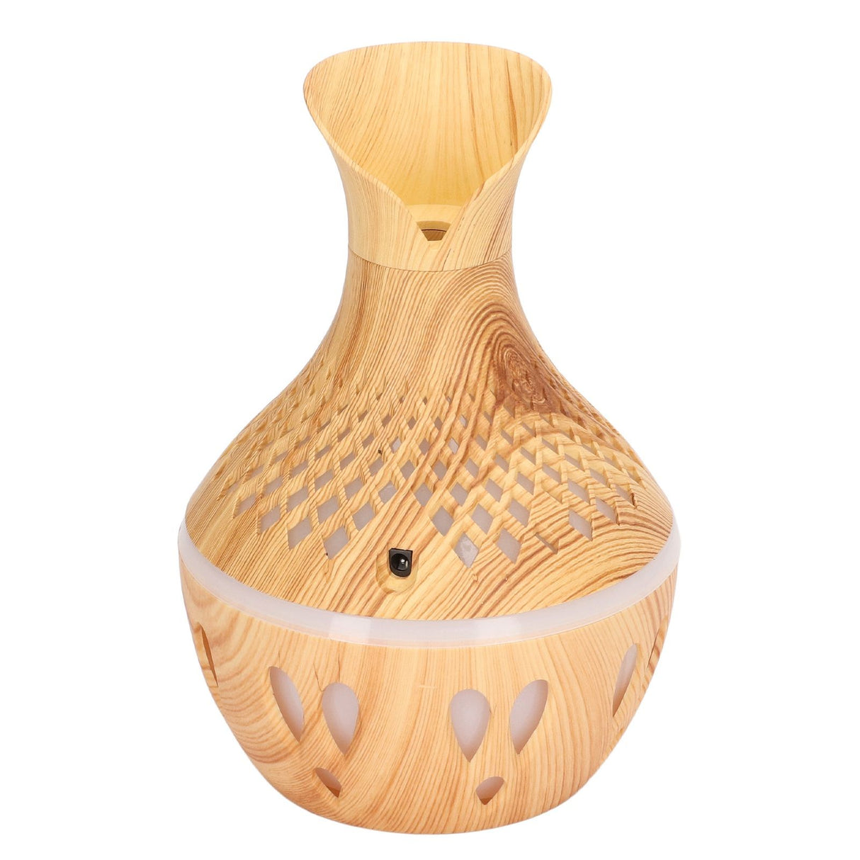 Aromatherapy Humidifier 300ml Wood Grain Design USB Powered Desktop Humidifier with LED Color Light for Home