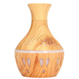 Aromatherapy Humidifier 300ml Wood Grain Design USB Powered Desktop Humidifier with LED Color Light for Home - Close-Up Angle