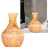 Aromatherapy Humidifier 300ml Wood Grain Design USB Powered Desktop Humidifier with LED Color Light for Home