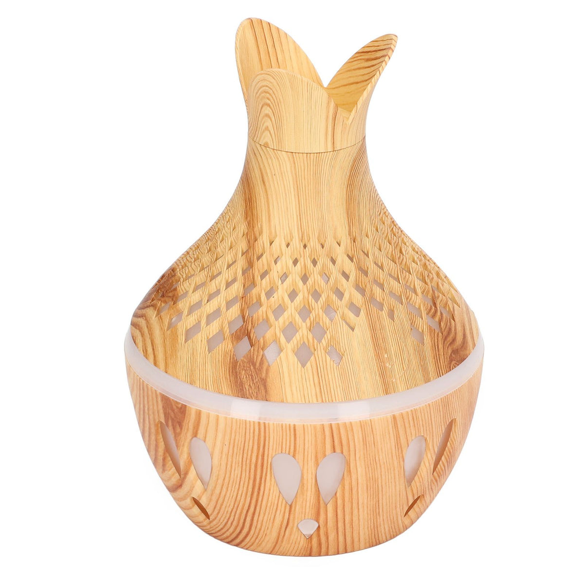 Aromatherapy Humidifier 300ml USB Powered Wood Grain Desktop Humidifier with LED Color Light for Home Bedroom