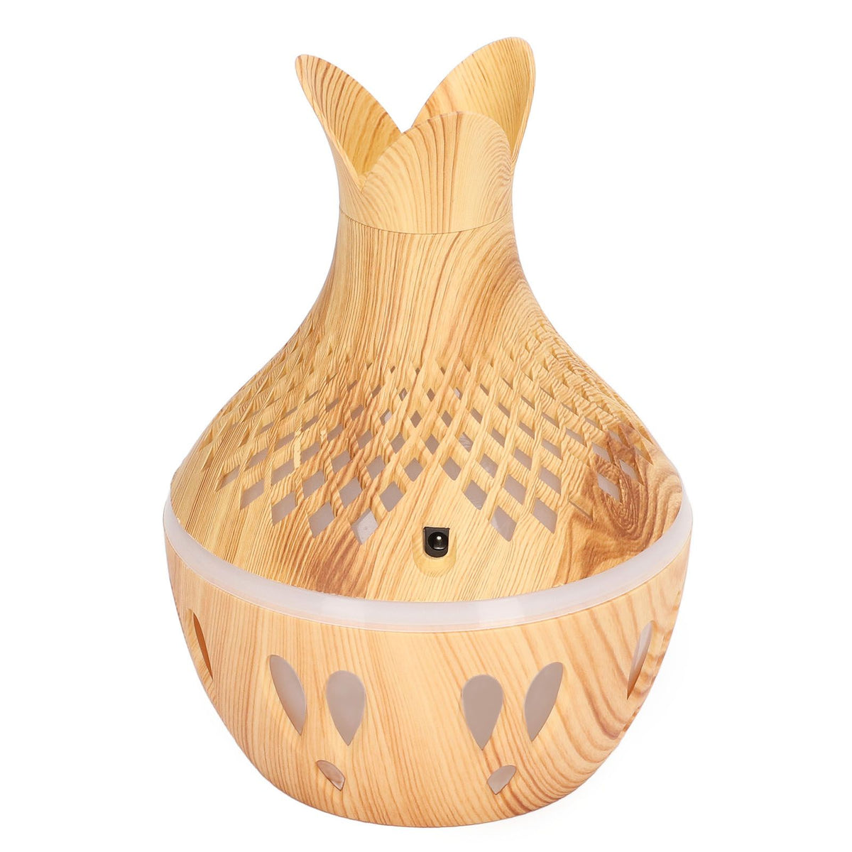 Aromatherapy Humidifier 300ml USB Powered Wood Grain Desktop Humidifier with LED Color Light for Home Bedroom
