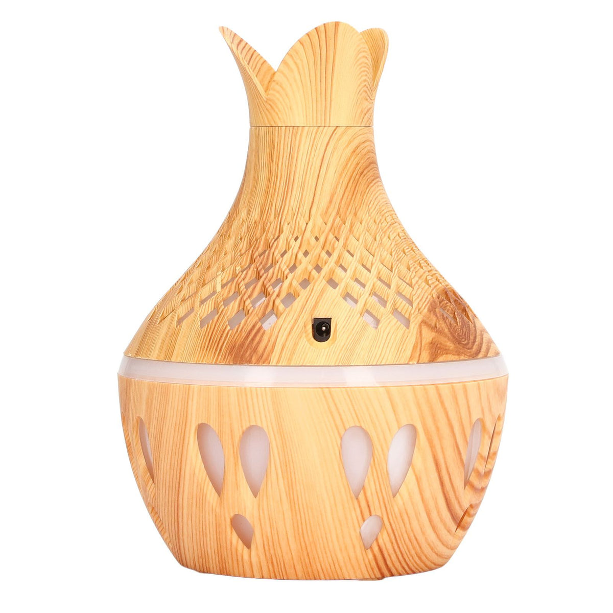 Aromatherapy Humidifier 300ml USB Powered Wood Grain Desktop Humidifier with LED Color Light for Home Bedroom