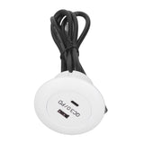Embedded Charging Round Port QC3.0 Fast Charging Phone Desktop Charger Station for Home 12‑30V 30W White