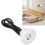 Embedded Charging Round Port QC3.0 Fast Charging Phone Desktop Charger Station for Home 12‑30V 30W White - Extra Image
