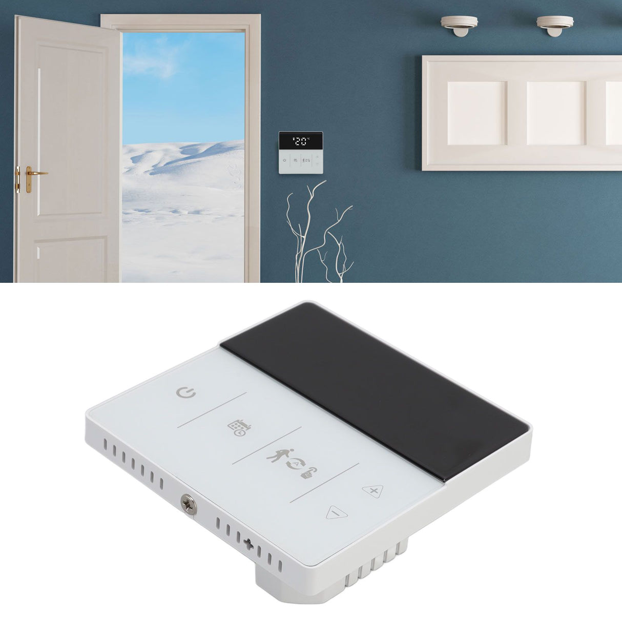 WIFI Thermostat Digital Touch Screen Phone APP Voice Control Smart Thermostat for Home Hotel 90 to 240V Black White