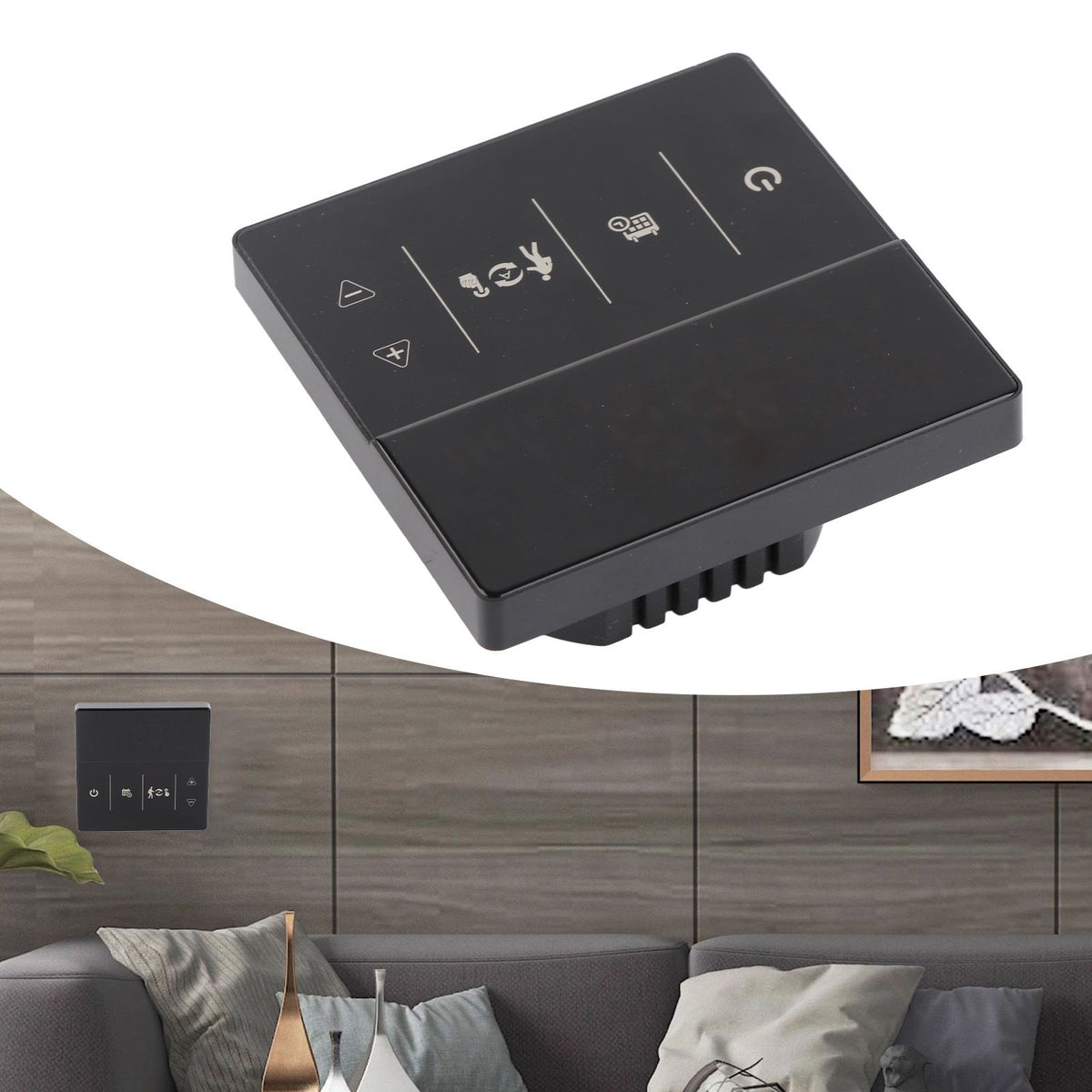 Smart Thermostat with Touch Screen App Voice Control Wifi Temperature Controller for Home 90‑240V Black