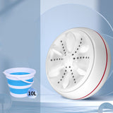 Mini Washing Machine High Power Portable Powerful Cleaning Ultrasonic Turbo Folding Travel Washing Machine Cowhide Box White