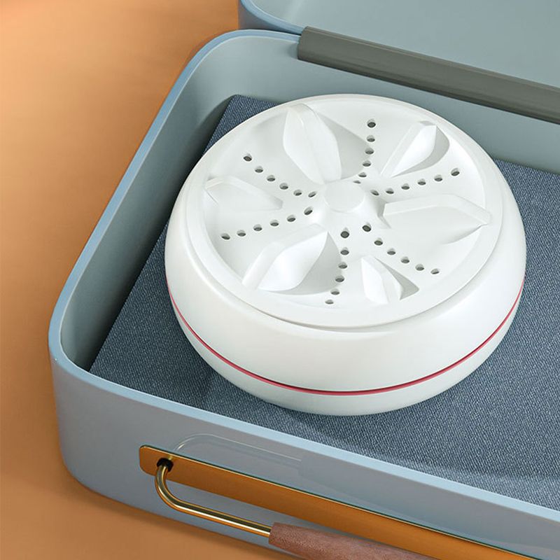 Mini Washing Machine High Power Portable Powerful Cleaning Ultrasonic Turbo Folding Travel Washing Machine Cowhide Box White
