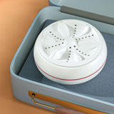 Mini Washing Machine High Power Portable Powerful Cleaning Ultrasonic Turbo Folding Travel Washing Machine Cowhide Box White