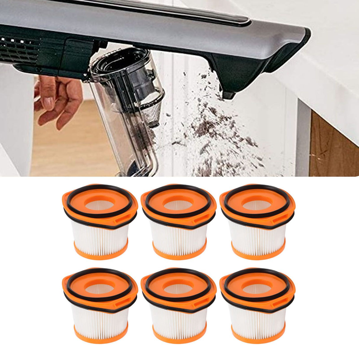 6 Pcs Vacuum Cleaner Filter Replacement for Shark WS620 WS630 XFFWV360 Floor Washing Machine Spare Parts