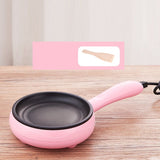 Multifunctional 2 in 1 Egg Cooker Non Stick Egg Frying Pan Egg Boiler Automatic Off Egg Boiler Machine for Home Dormitory Pink - Front View