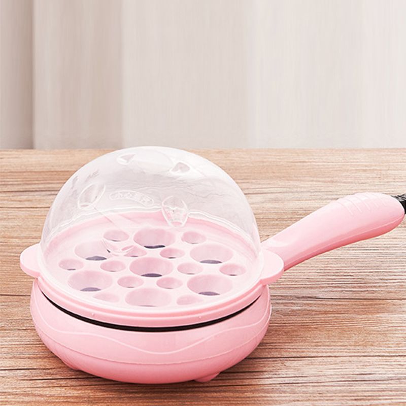 Multifunctional 2 in 1 Egg Cooker Non Stick Egg Frying Pan Egg Boiler Automatic Off Egg Boiler Machine for Home Dormitory Pink