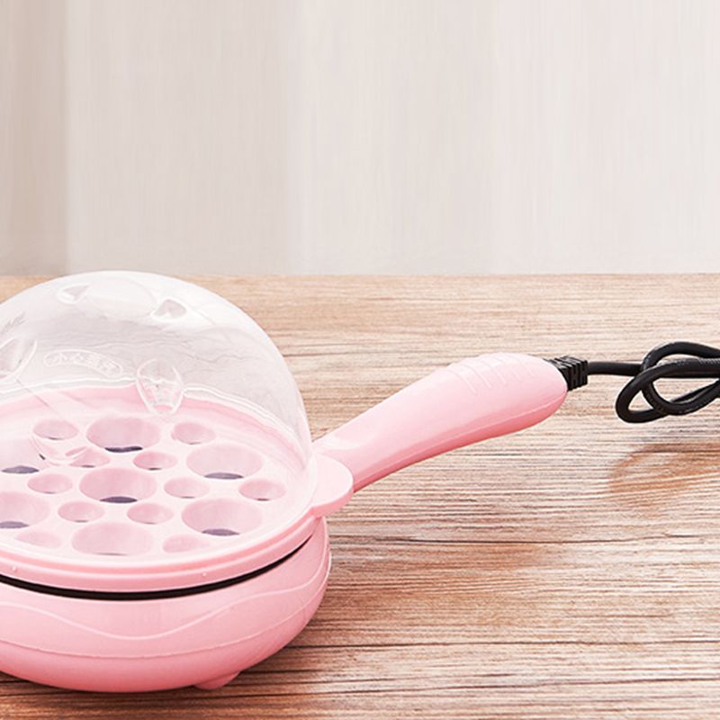 Multifunctional 2 in 1 Egg Cooker Non Stick Egg Frying Pan Egg Boiler Automatic Off Egg Boiler Machine for Home Dormitory Pink