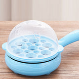 Multifunctional 2 in 1 Egg Cooker Non Stick Egg Frying Pan Egg Boiler Automatic Off Egg Boiler Machine for Home Dormitory Blue