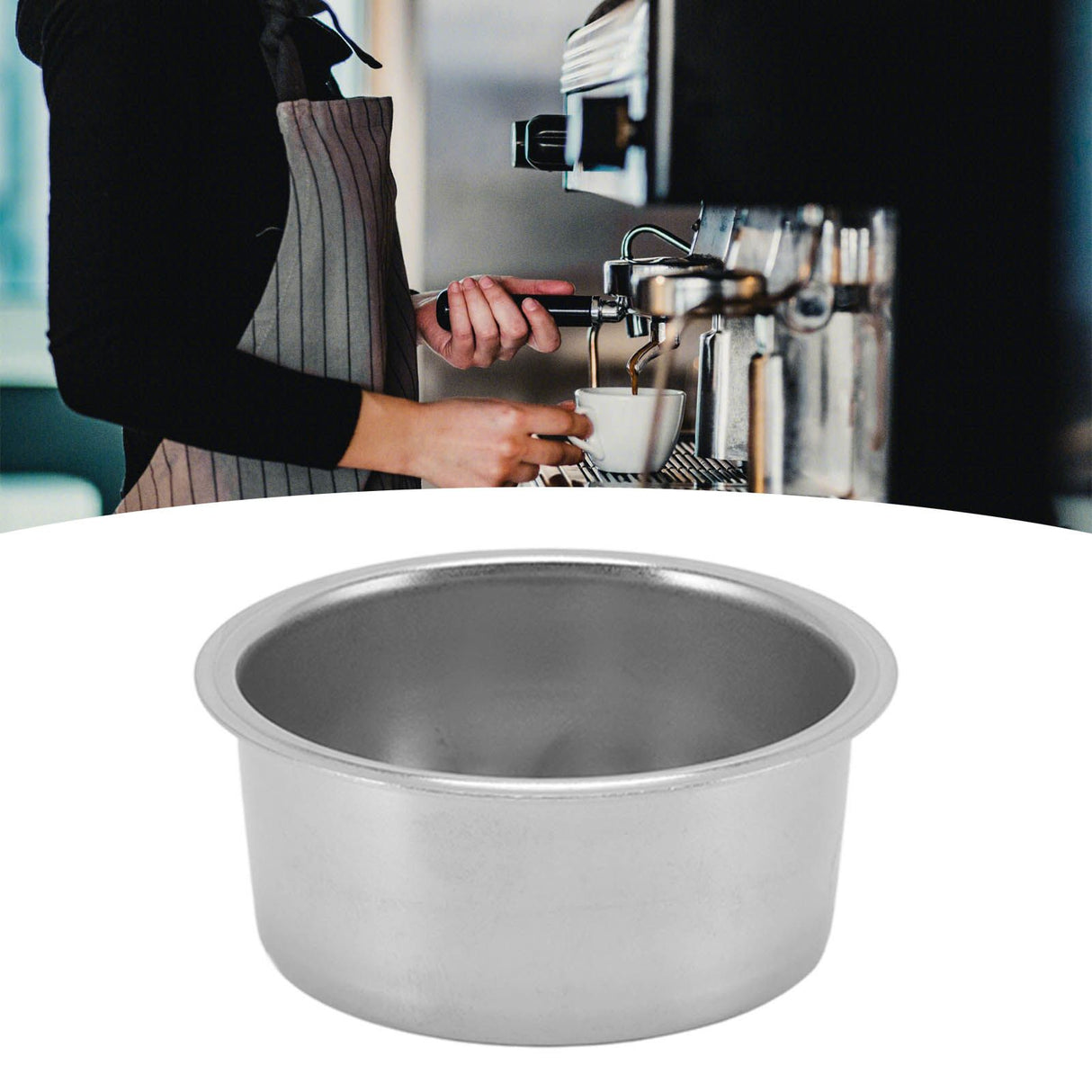 51mm Coffee Filter Basket Stainless Steel Non Pressurized with Fine Filter Coffee 2 Cup Filter for Coffee Machine Home