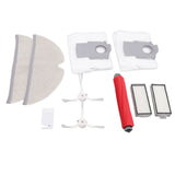 Vacuum Cleaner Main and Side Brush Replacement Set with Filter Cleaning Mop and Dust Bag for Roborock T8