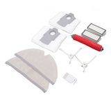 Vacuum Cleaner Main and Side Brush Replacement Set with Filter Cleaning Mop and Dust Bag for Roborock T8