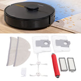 Vacuum Cleaner Main and Side Brush Replacement Set with Filter Cleaning Mop and Dust Bag for Roborock T8