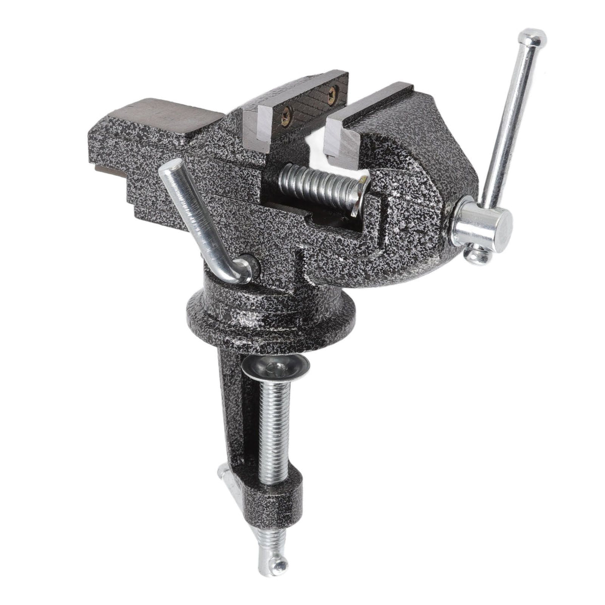 Bench Vise 360 Degree Rotating Cast Steel Small Clamp On Table Vise for Woodworking Jewelry Making