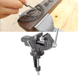 Bench Vise 360 Degree Rotating Cast Steel Small Clamp On Table Vise for Woodworking Jewelry Making