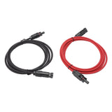 Solar Panel PV Cable Black Red Solar Panel Extension Cable with Male and Female Connectors 2m - Front View