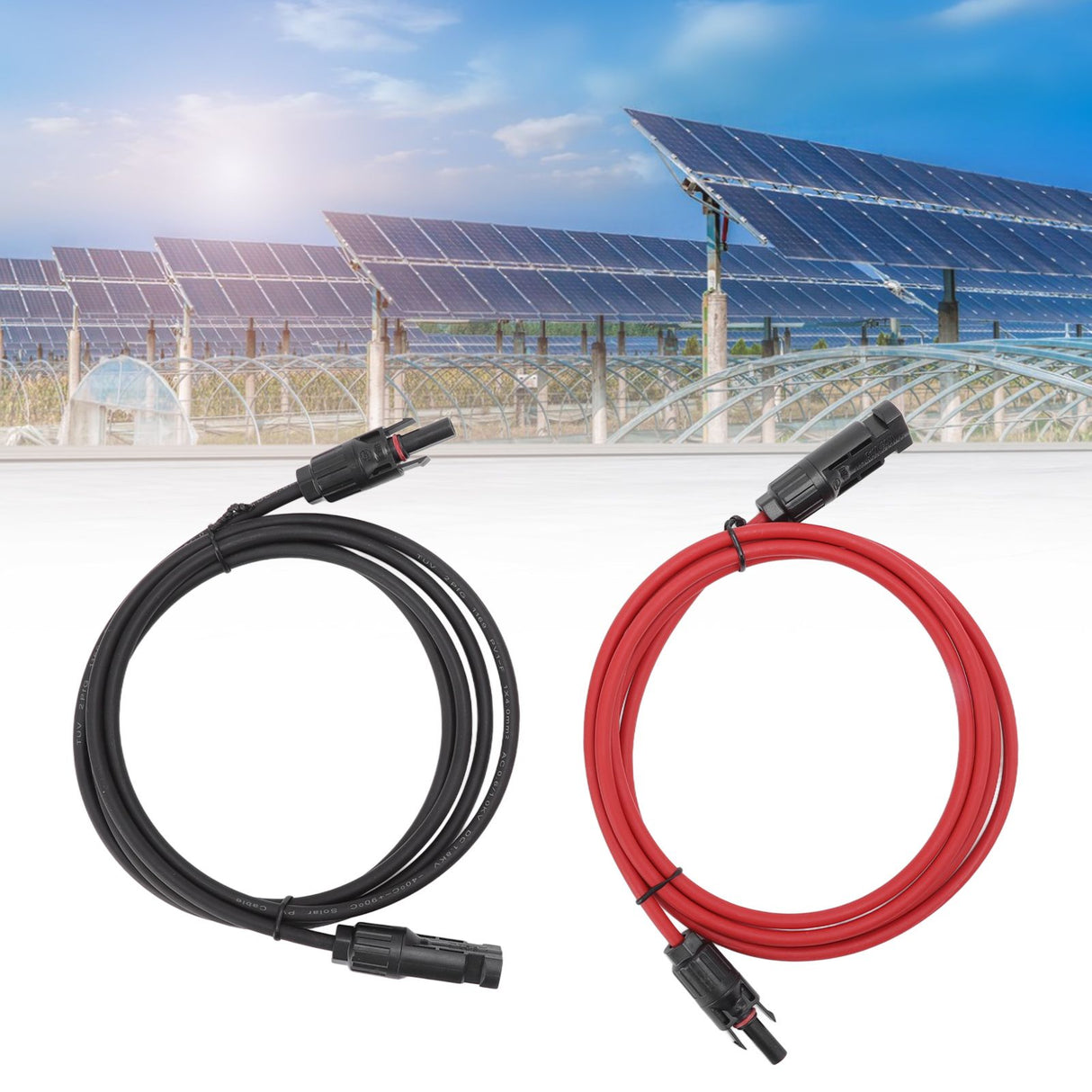 Solar Panel PV Cable Black Red Solar Panel Extension Cable with Male and Female Connectors 2m