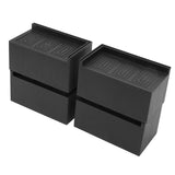 4pcs Furniture Riser Black Enlarged Widened Rectangle Rubber 3in Furniture Leg Mat for Home - Side View