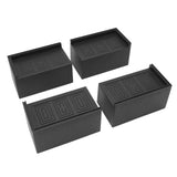 4pcs Furniture Riser Black Enlarged Widened Rectangle Rubber 3in Furniture Leg Mat for Home