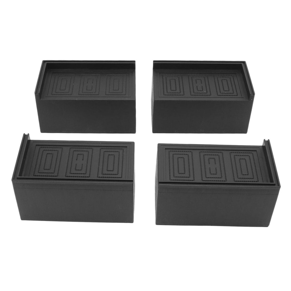 4pcs Furniture Riser Black Enlarged Widened Rectangle Rubber 3in Furniture Leg Mat for Home