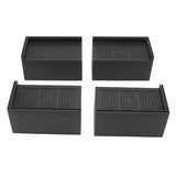 4pcs Furniture Riser Black Enlarged Widened Rectangle Rubber 3in Furniture Leg Mat for Home