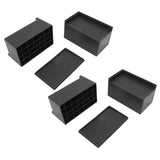 4pcs Furniture Riser Black Enlarged Widened Rectangle Rubber 3in Furniture Leg Mat for Home - Low Angle